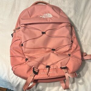 The North Face Pink Backpack with Bungee Cord System